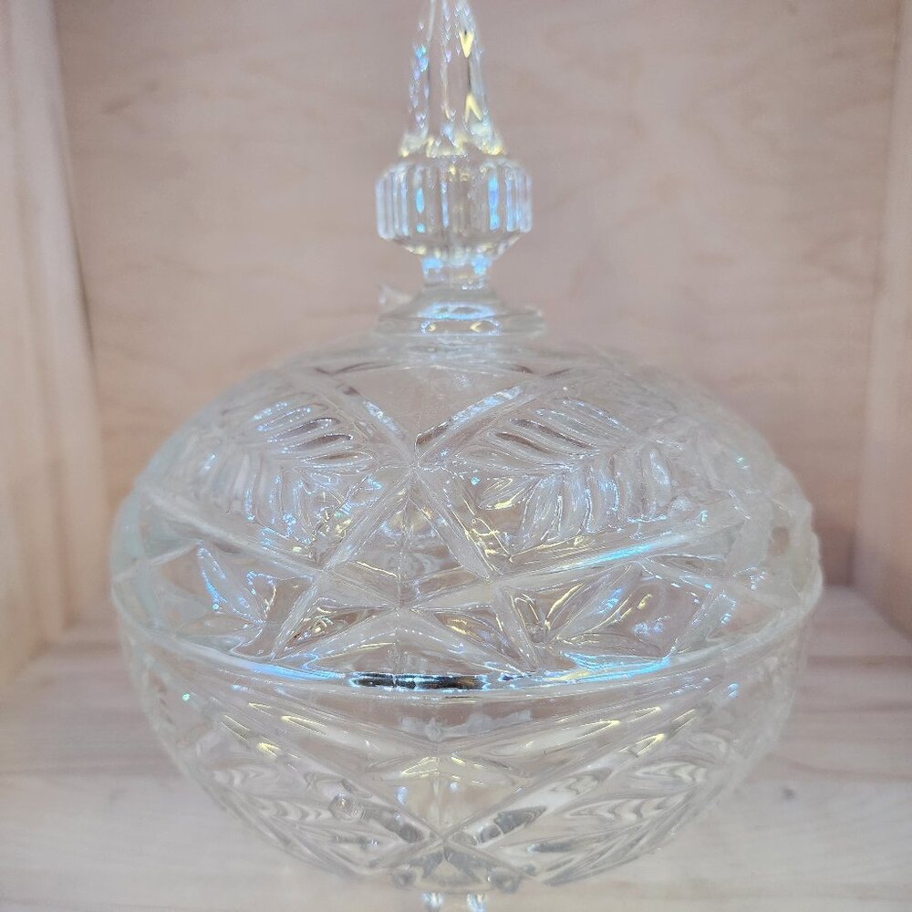 Vintage Footed Clear Crystal Glass